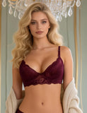 Wine High Quality Lace Comfortable T-shirt Bra