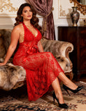 Red Sexy Lace Halter Neck Night Dress Egypt