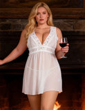 Plus Size Egypt Deep V-neck Mesh Sexy Babydoll