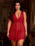 Plus Size Egypt Deep V-neck Mesh Sexy Babydoll