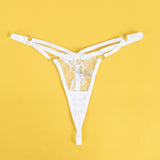 White Sexy Halter Neck Embroidery Floral Lace Lingerie Egypt Set With Garters