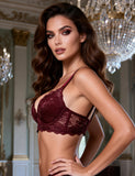 Wine High Quality Lace Comfortable T-shirt Bra