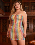Colorful Egypt Off Shoulder Fishnet Bodystocking