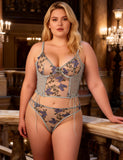 Butterfly Pattern Embroidery Mesh Lingerie Set Egypt With Underwire