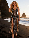 Sexy Egypt Mesh Lace Long Split Nightgown