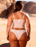 Butterfly Pattern Embroidery Mesh Lingerie Set Egypt With Underwire