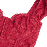 Lace Square-neck Short-sleeve Open-crotch Jumpsuit Egypt