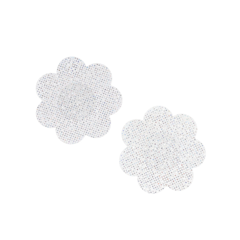 White Flower Shape Laser Look Nipple Covers