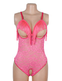 Sexy Lace Tassel Halter Neck Cutout Bodysuit