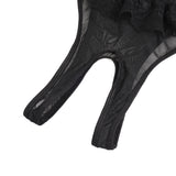 Red Lace Mesh Halter Neck U Shape Backless Ruffled Crotchless Bodysuit