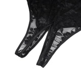 Sexy Lace Tassel Halter Neck Cutout Bodysuit