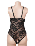 Sexy Lace Tassel Halter Neck Cutout Bodysuit