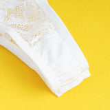 Sexy Lace Deep V Neck Long Sleeves Open Crotch Bodysuit