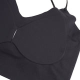Black Sexy Slim Fit Rhinestone Seamless Backless Short Camisole