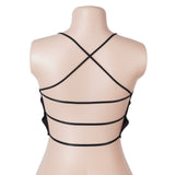 Black Sexy Slim Fit Rhinestone Seamless Backless Short Camisole