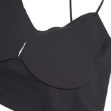 Black Sexy Slim Fit Rhinestone Seamless Backless Short Camisole