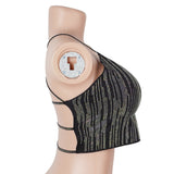 Black Sexy Slim Fit Rhinestone Seamless Backless Short Camisole