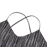 Black Sexy Slim Fit Rhinestone Seamless Backless Short Camisole