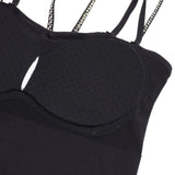 Black Sexy Rhinestone Double Straps Short Camisole