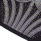 Black Sexy Rhinestone Double Straps Short Camisole
