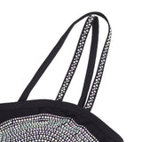Black Sexy Rhinestone Double Straps Short Camisole