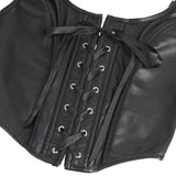 8 Pieces Boning Black Halter Neck Deep V Zippered Faux Leather Corset Egypt
