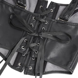 8 Pieces Boning Black Halter Neck Deep V Zippered Faux Leather Corset Egypt