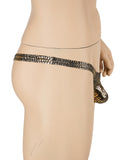Green & Black & Leopard  & White & Tiger Snakeskin Pattern Sexy Men's Thong