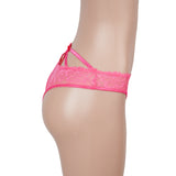 Lace Sexy Cross Straps Women Crotchless Panty