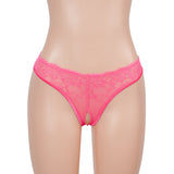 Lace Sexy Cross Straps Women Crotchless Panty