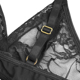 Black Sexy Mesh Lace Up Garter Lingerie