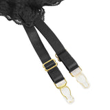 Black Sexy Mesh Lace Up Garter Lingerie