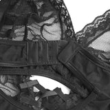 Black Sexy Mesh Lace Up Garter Lingerie