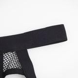 Black Sexy Men PU Leather Mesh Jockstrap
