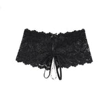 Sexy Lace Pearl Open Crotch Women Panty