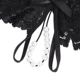 Sexy Lace Pearl Open Crotch Women Panty