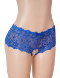 Sexy Lace Pearl Open Crotch Women Panty