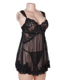 Sexy Lace Mesh U Shape Backless Babydoll Lingerie
