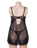 Sexy Lace Mesh U Shape Backless Babydoll Lingerie