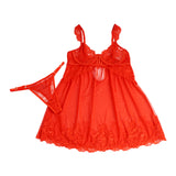 Sexy Lace Mesh U Shape Backless Babydoll Lingerie