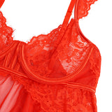 Sexy Lace Mesh U Shape Backless Babydoll Lingerie