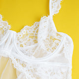 Sexy Lace Mesh U Shape Backless Babydoll Lingerie