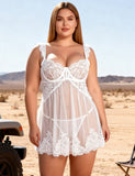 Sexy Lace Mesh U Shape Backless Babydoll Lingerie