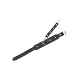 Black Faux Leather Rivets Punk Waist And Legs Harness Bondage With Handcuffs