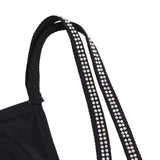 Black Sexy Slim Fit Short Camisole With Rhinestone Double Spaghetti Straps