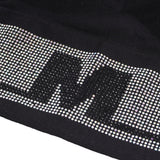 Black Sexy Slim Fit Short Camisole With Rhinestone Double Spaghetti Straps
