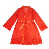Sexy Long Sleeves Eyelash Lace Mesh Robe