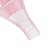 V Neck Pink Lace Stitching Strap with Flower Babydoll