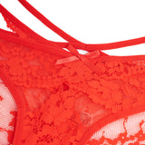 Sexy Purple Lace Criss Cross Strap Women Panty