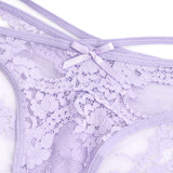 Sexy Purple Lace Criss Cross Strap Women Panty